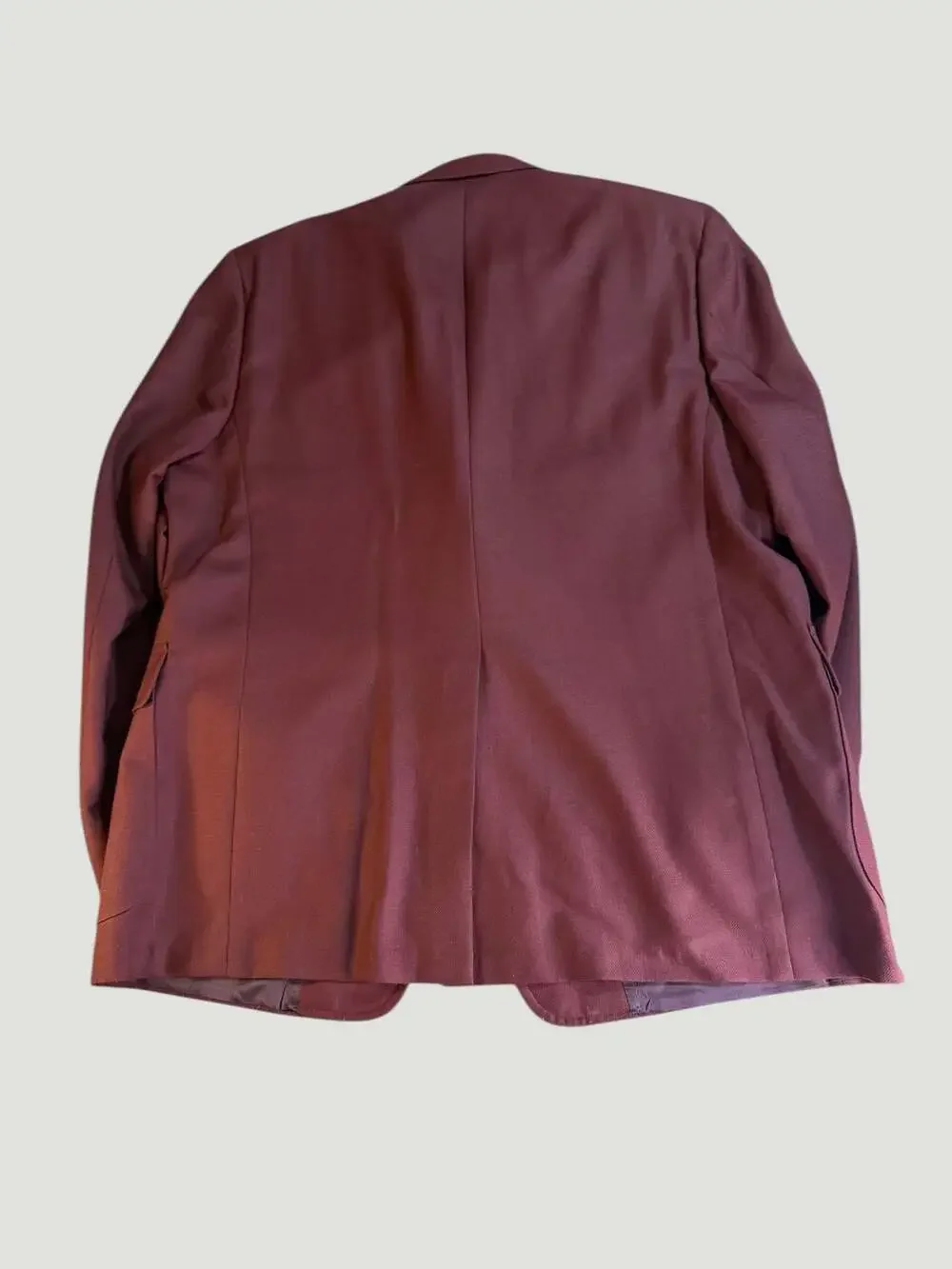 Vintage Jack Kahn Men's Burgundy Hopsack Blazer with Gold Buttons
